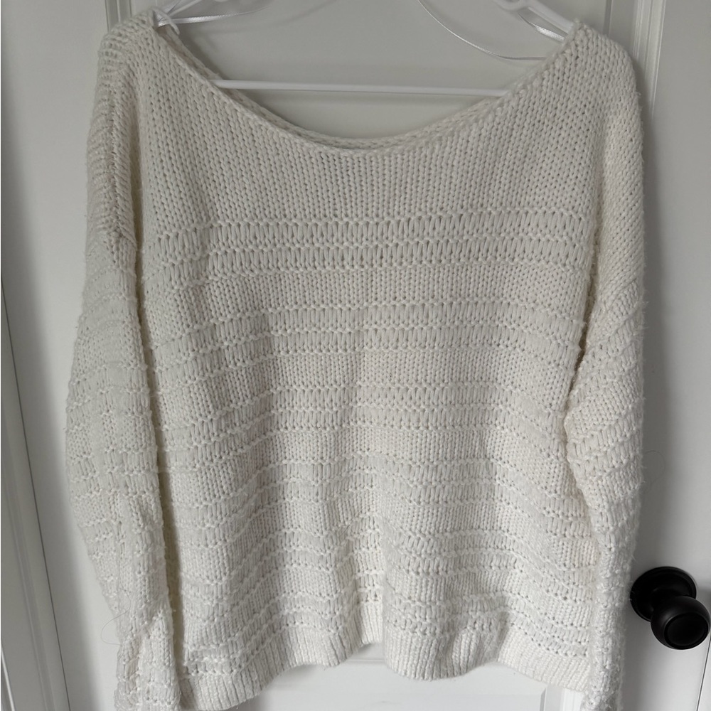 Hollister Cream Knit Sweater